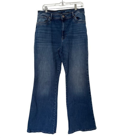 J. Jill Denim - J.Jill Curvy High Rise Flare Jeans Size 14 Blue Stretch Denim Capsule Wardrobe
